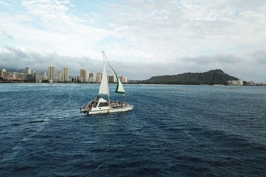 Sailing off Waikiki on Kahala Kai