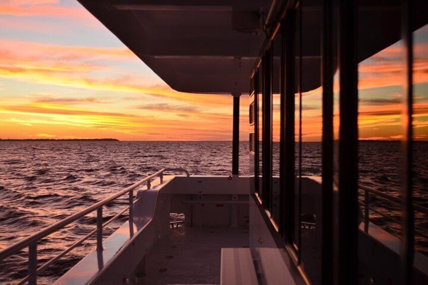 Sunset from the boat - Whalesong Cruises