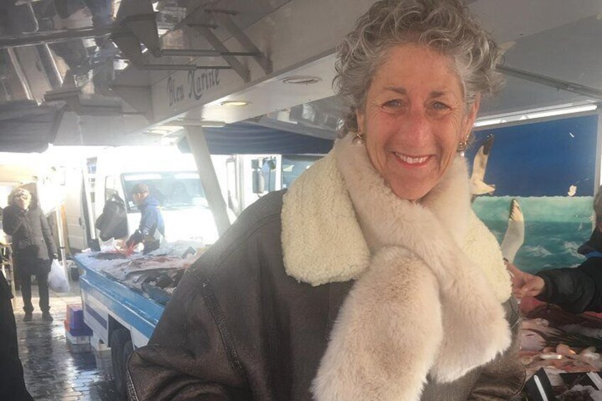 At the outdoor market in winter