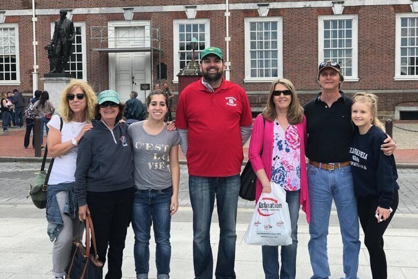 Posing outside of Independence Hall. 