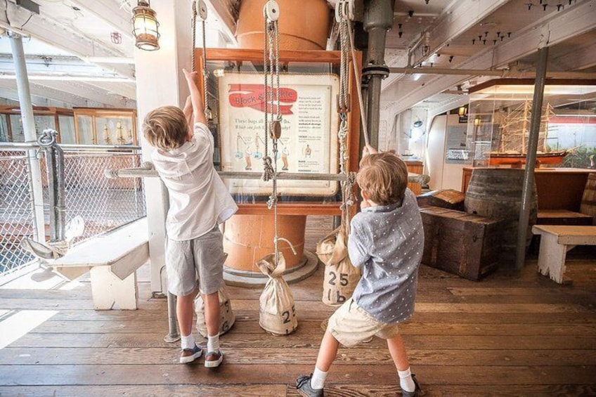 Immersive and hands on exhibits aboard Star of India for young and old.