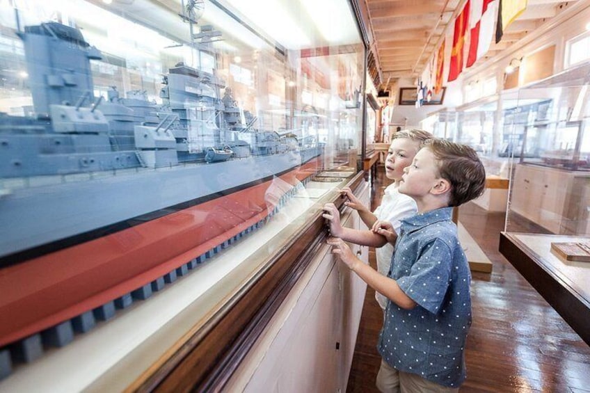 Housed below deck on the National Historic Landmark vessel Berkeley, visitors will find an array of model ships and maritime history.