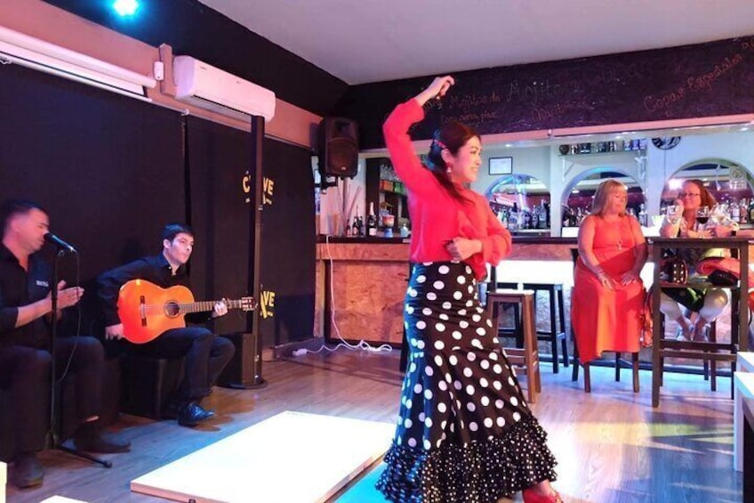 Flamenco dacner with castanets
