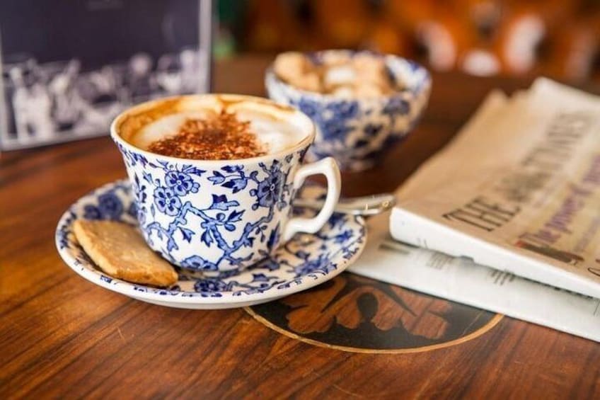 Enjoy coffee in one of England's oldest hotels