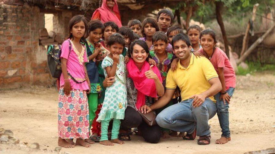 Enjoy with village childrens