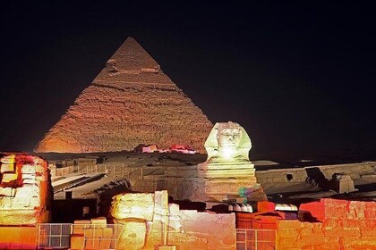 Pyramids of Giza Sound and Light Show from Cairo