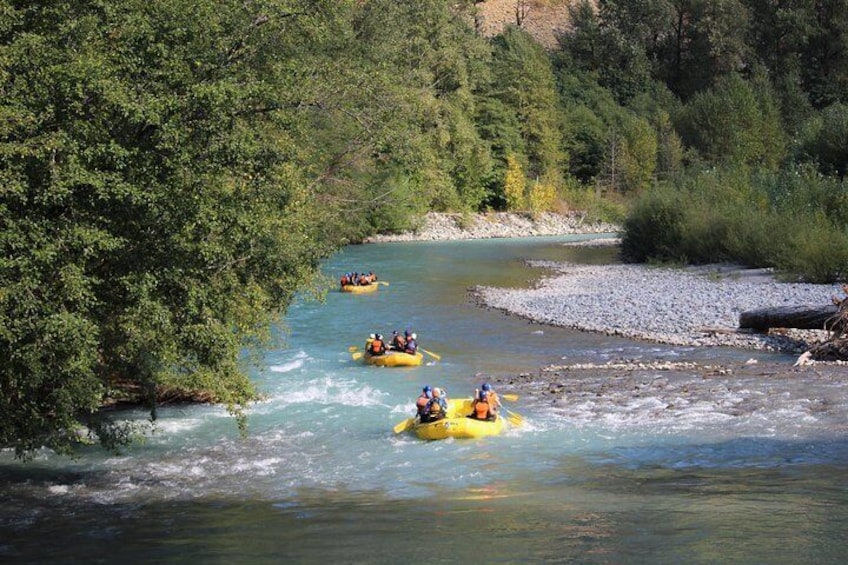 Travelling through the aptly named Paradise Valley, the Cheakamus River trip offers spectacular scenic views along the way. 