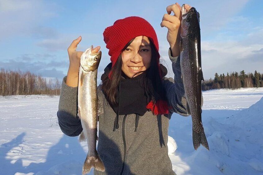 Ice fishing is soo much fun!