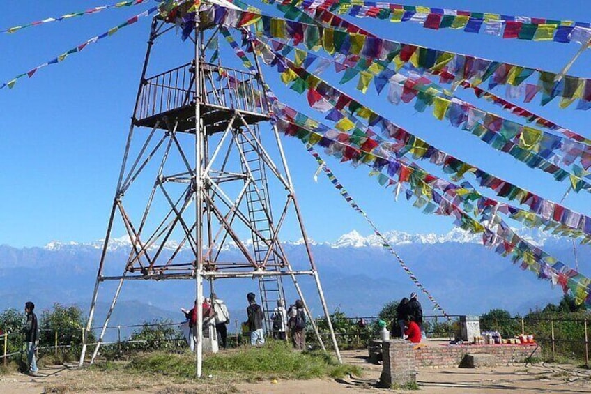 Nagarkot View Tower with the view of Himalayan Range