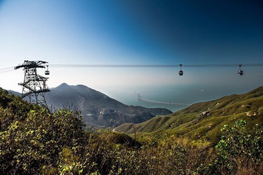 Viewing HZM Bridge on the cable car ride