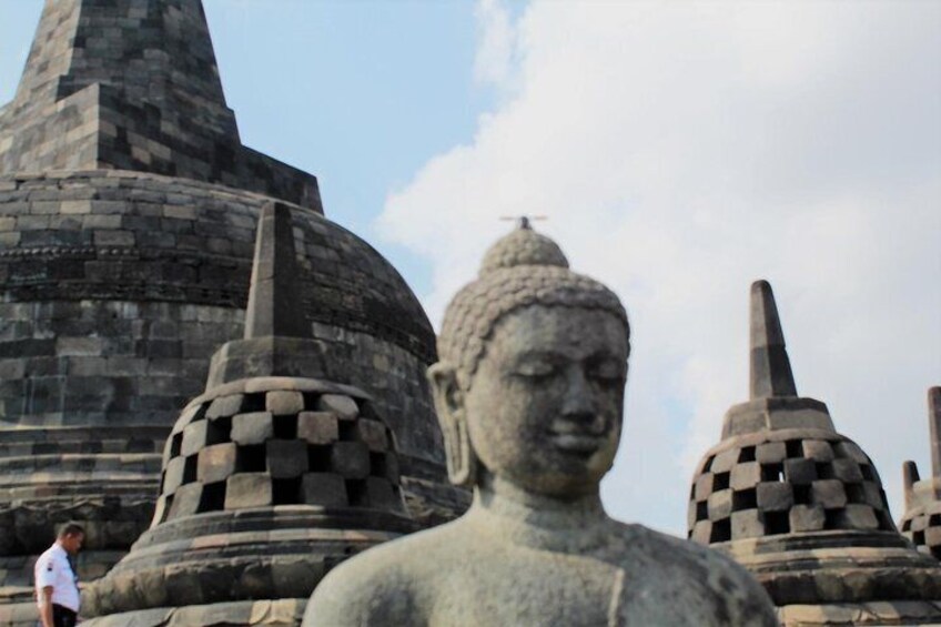 At the top of Borobudur Temple
