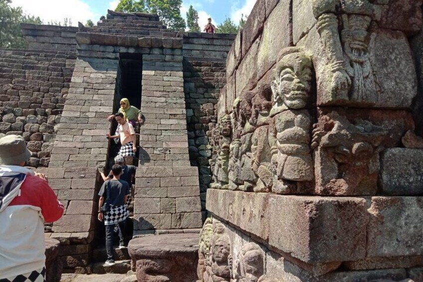 Praying at Sukuh Temple