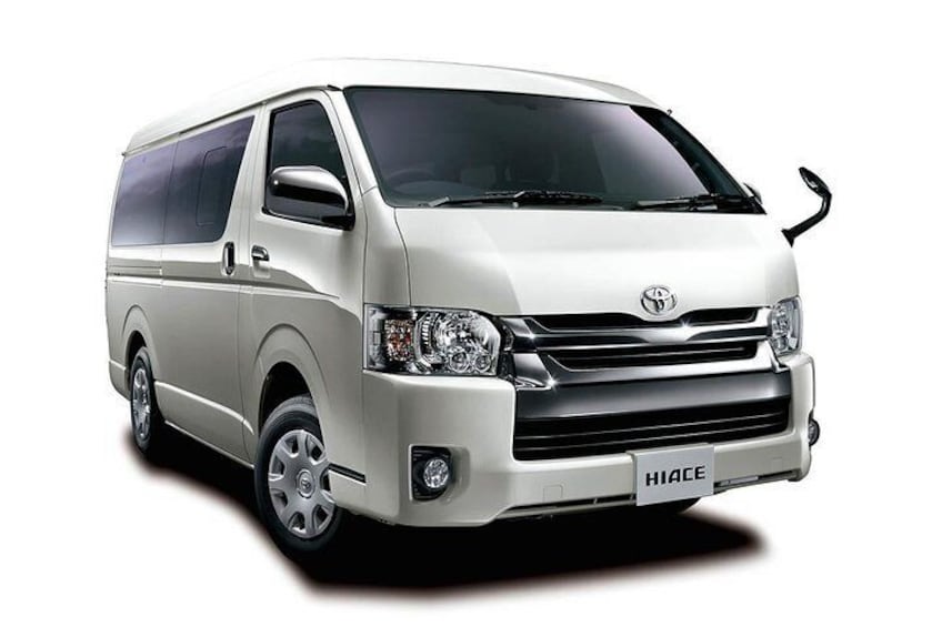 Toyota Hiace Van, choose the 9 or 13 seater depending on the size of your group