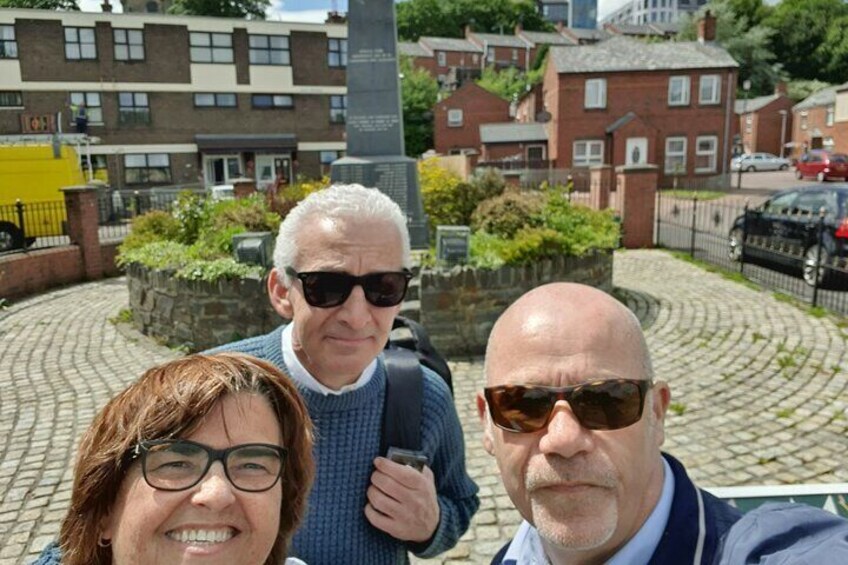 Two lovely people from Belfast enjoying the walking tour in the Bogside. 