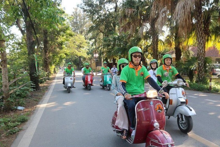 ride pass beautiful raod of hanoi