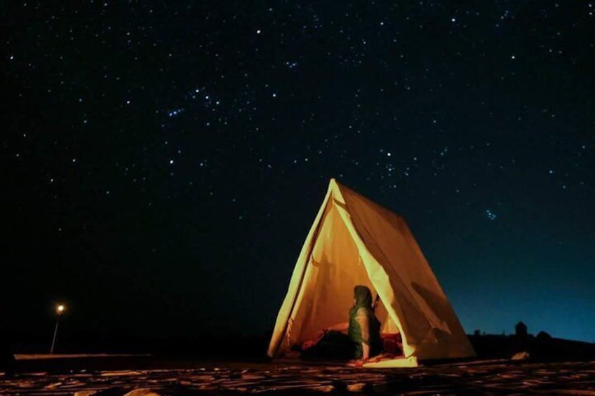 Tent accommodation in desert 