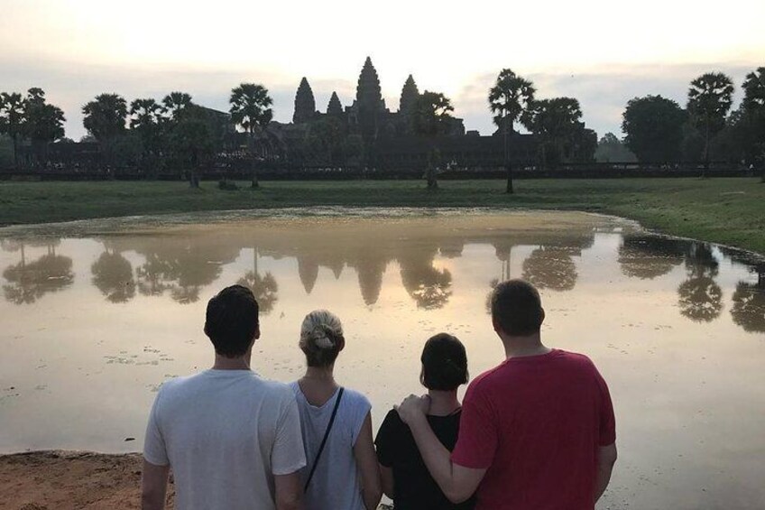 2-D Angkor temple with one sunrise