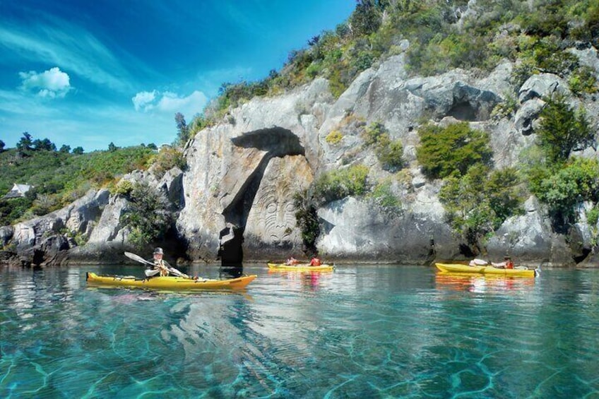 Lake Taupo - Maori Rock Carvings Package (Mountain Biking & Kayaking)