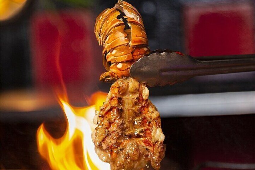 Delicious grilled caribbean lobster.