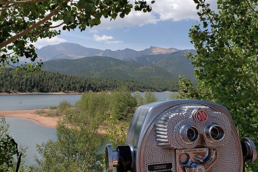 Looking at Pikes Peak along the drive up