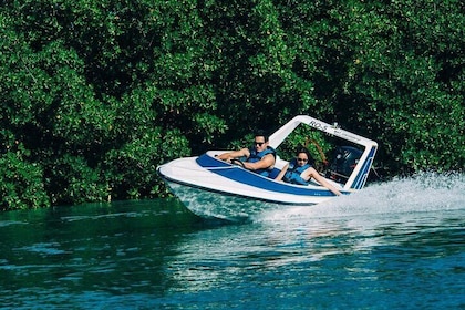 Schnellboot- und Schnorcheltour mit Transport (nur Zone Cancun)