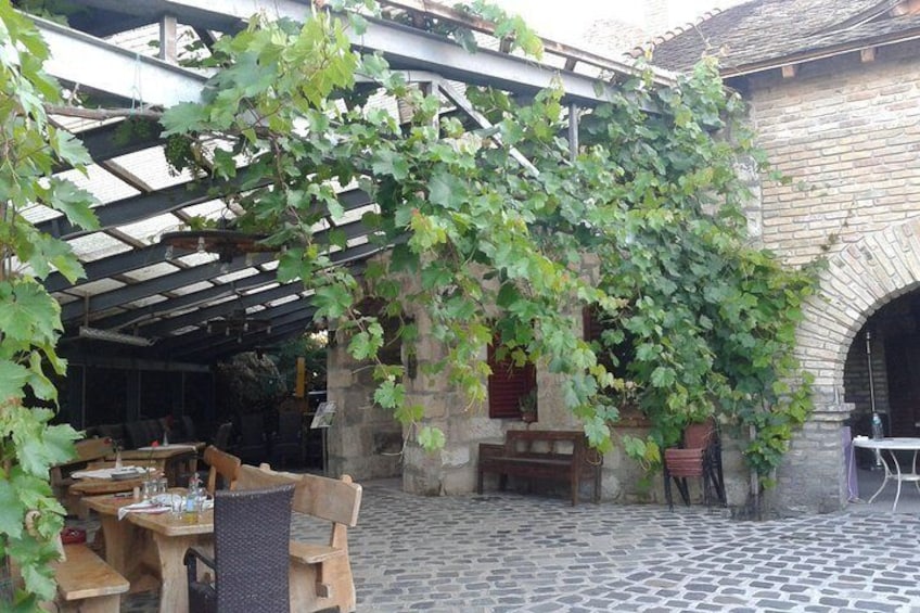 Dinner place at the Courtyard of the Winery