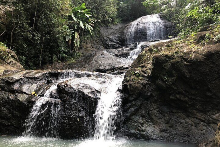 Cascading waterfall pool