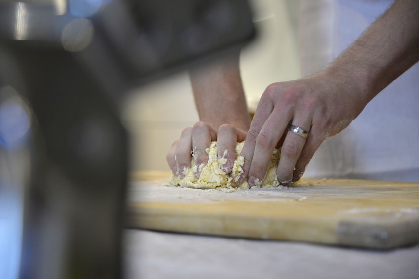 Kneading dough in Genoa 