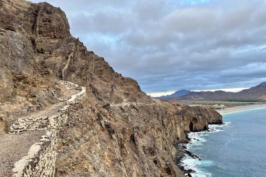 Road to lighthouse, view of São Pedro
