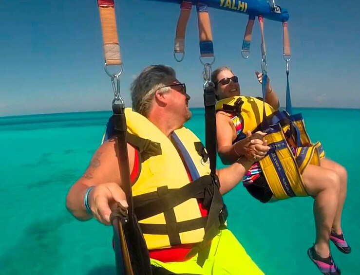 Parasailing over paradise Cancun