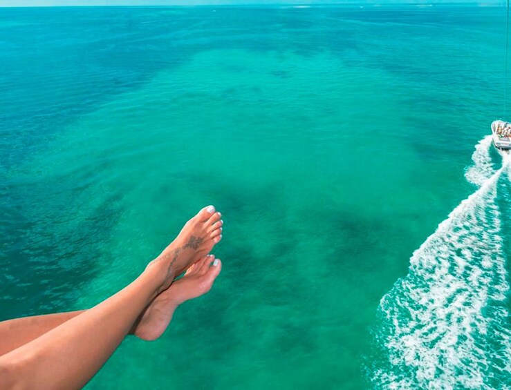 Parasailing over paradise Cancun