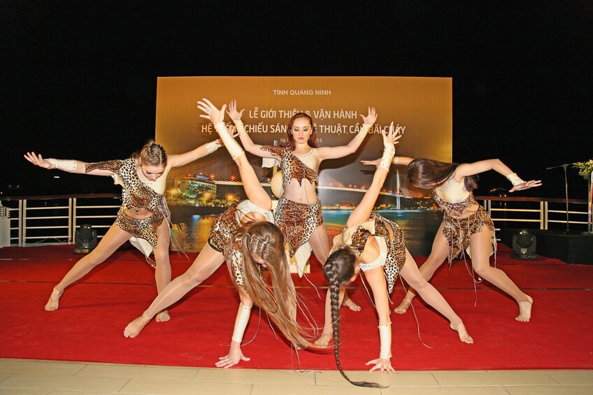 Dancers aboard the Halong Bay dinner cruise