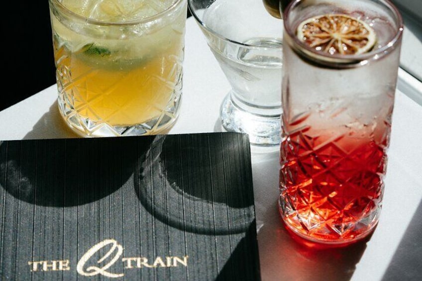 The Q Train's drink menu features local producers