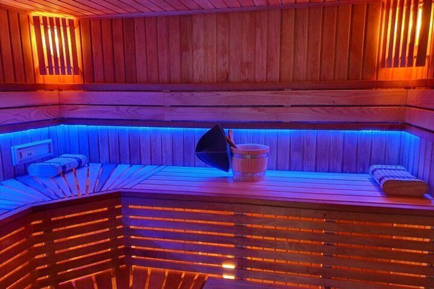 Inside the sauna room