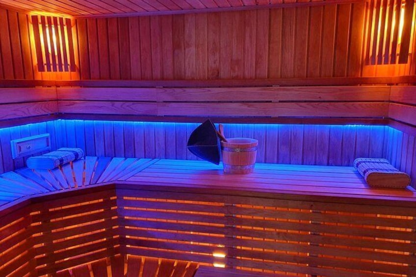 Inside the sauna room