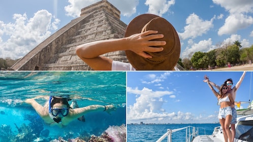 Risparmio combinato: Chichen Itza e Cenote + Catamarano Isla Mujeres