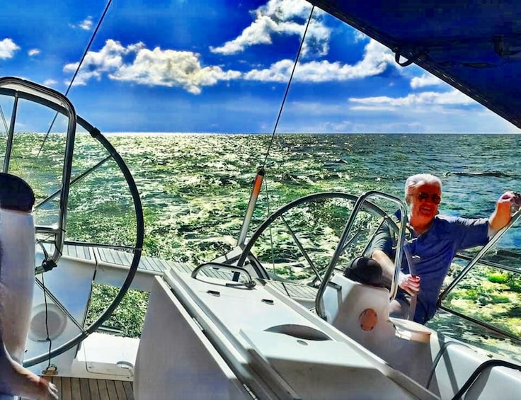 Take the helm of an ocean yacht