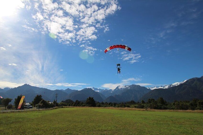 Landing Tandem Parachute
