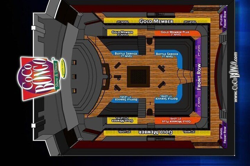 Gold Member is on the second and third floors.