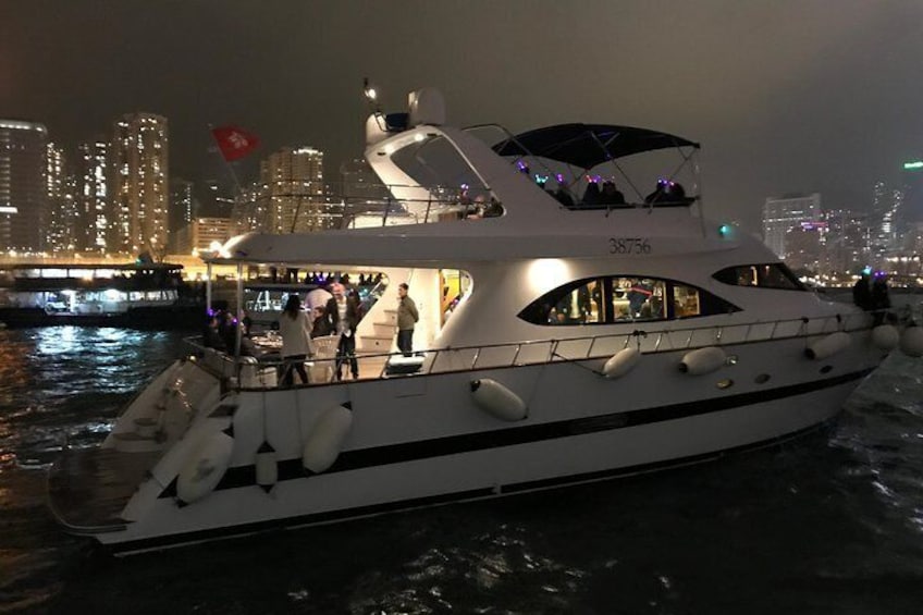 Luxury yacht on Victoria Harbour
