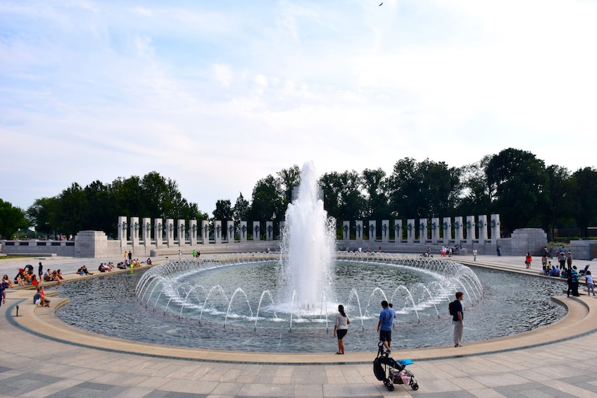 Fountain at World War II Memorial in Washington DC