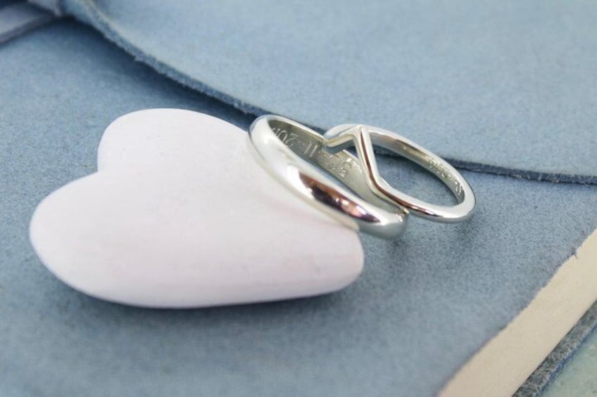 A plain and a shaped ring.