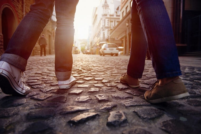 Couple walking in Berlin