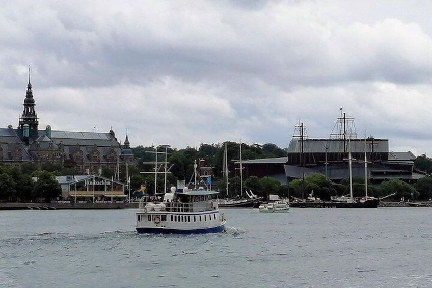 Vasa Museum to the right, with the masts on top