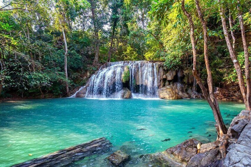 Private Tour to Kanchanaburi Erawan Waterfall and Elephant Care