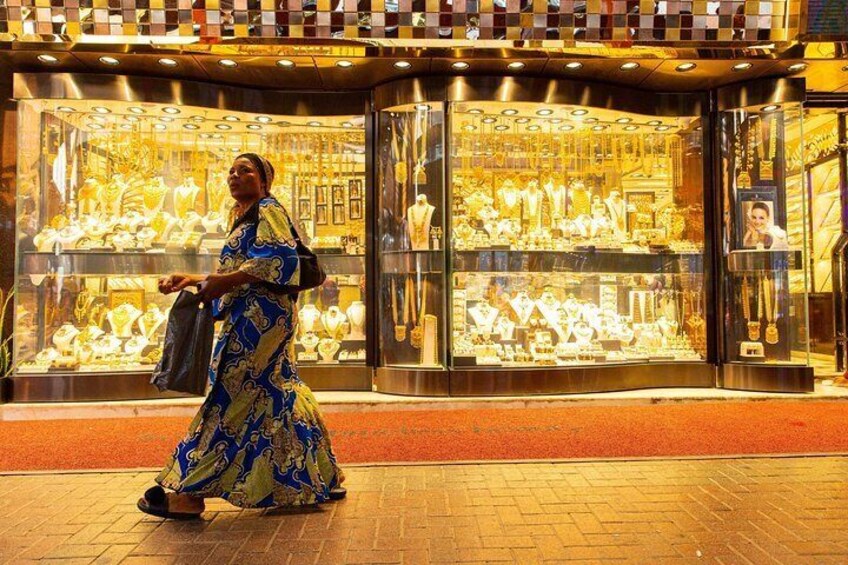 The Gold Souk of Dubai boasts hundreds of shops.