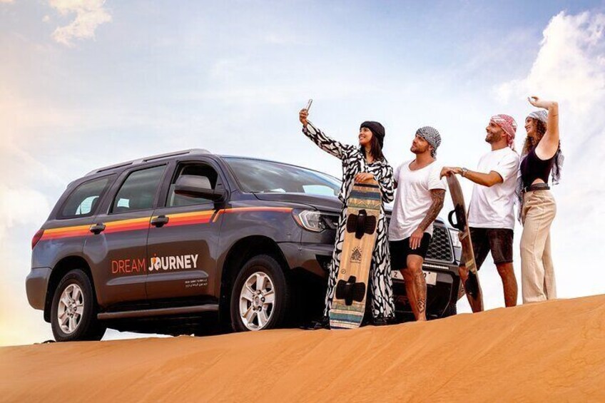 Dubai Red Dune Desert Safari, Camels, Sandboarding & BBQ Options