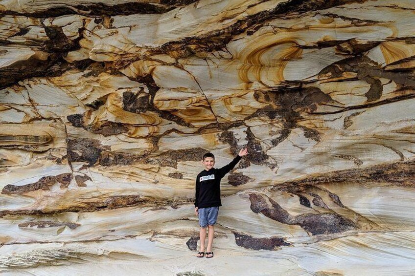 Unique sandstone formations at Freshwater Beach