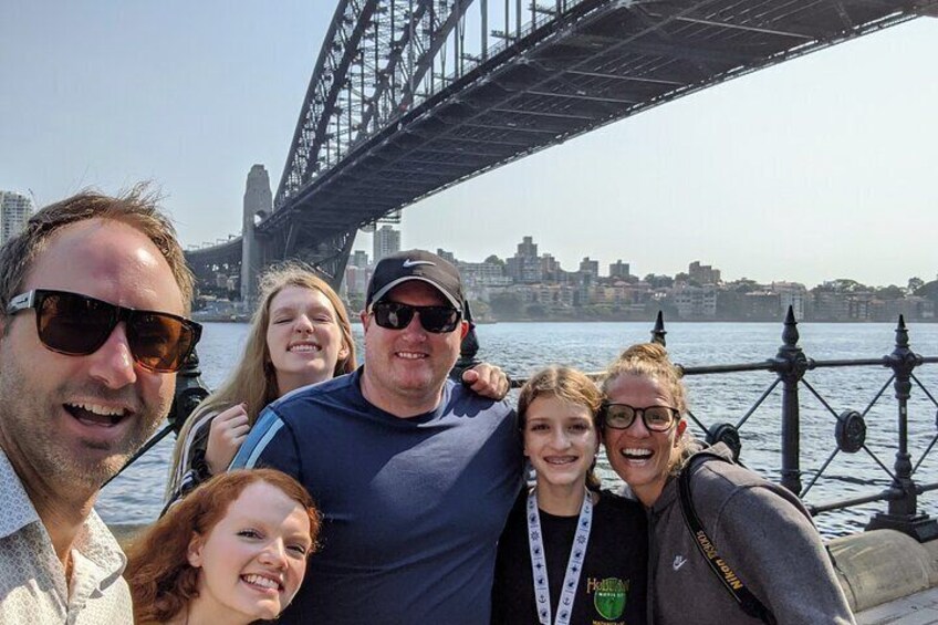 Laughing under Sydney Harbour Bridge