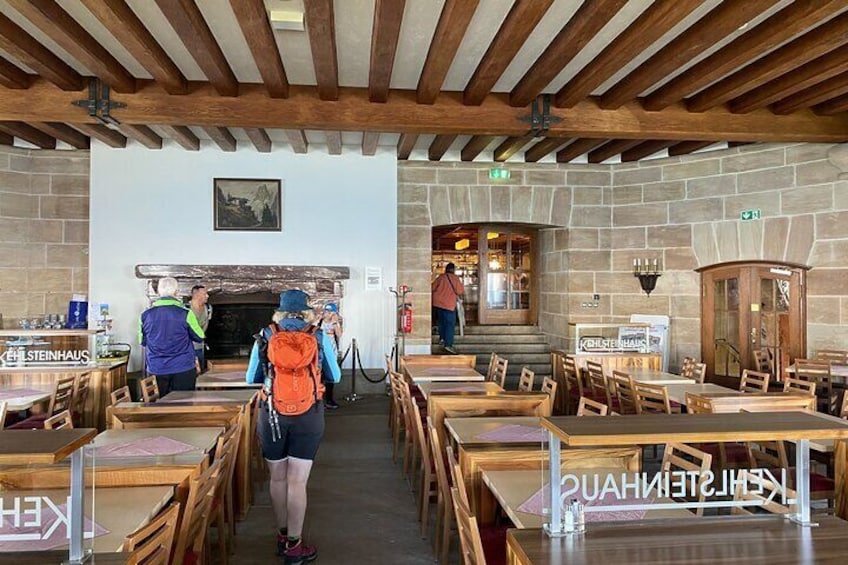 Famous fireplace in the Eagle's Nest